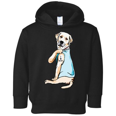 I Love Mom Funny Labrador Tattooed Toddler Hoodie