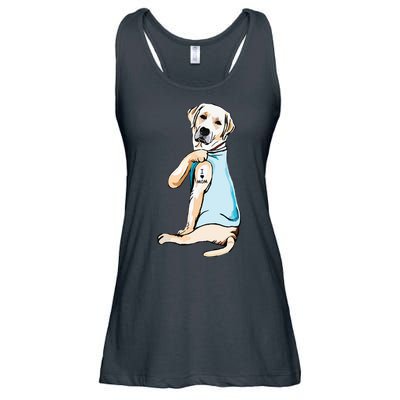 I Love Mom Funny Labrador Tattooed Ladies Essential Flowy Tank