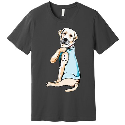 I Love Mom Funny Labrador Tattooed Premium T-Shirt