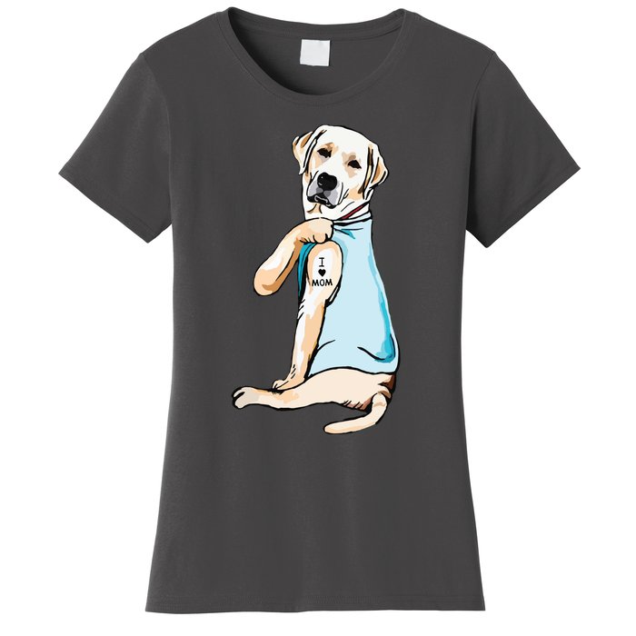 I Love Mom Funny Labrador Tattooed Women's T-Shirt