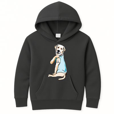 I Love Mom Funny Labrador Tattooed Kids Hoodie