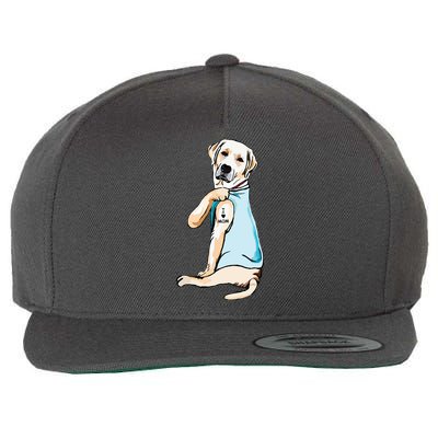 I Love Mom Funny Labrador Tattooed Wool Snapback Cap