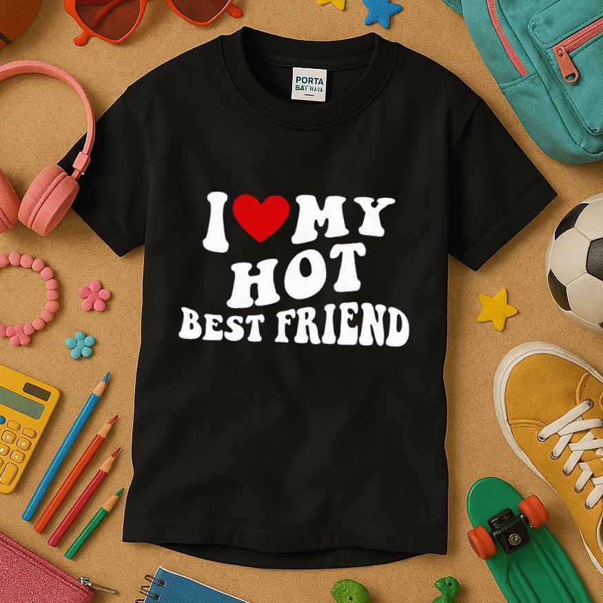 I Love My Hot Best Friend Funny Quotes Kids T-Shirt
