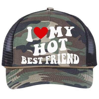 I Love My Hot Best Friend Funny Quotes Retro Rope Trucker Hat Cap