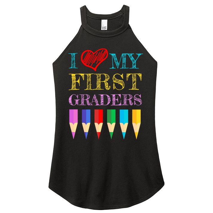 I Love My First Graders Cute Cool Gift For 1St Grade Teacher Gift Women's Perfect Tri Rocker Tank