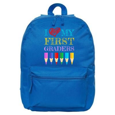I Love My First Graders Cute Cool Gift For 1St Grade Teacher Gift 16 in Basic Backpack