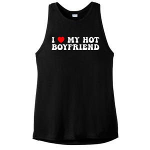 I Love My Boyfriend I Love My Hot Boyfriend So Stay Away Ladies PosiCharge Tri-Blend Wicking Tank