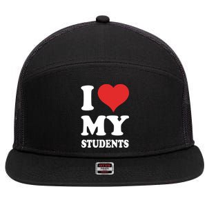 I Love My Students Gift 7 Panel Mesh Trucker Snapback Hat