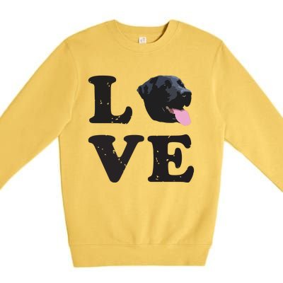 I Love My Black Lab Labrador Retriever Dog Tee Premium Crewneck Sweatshirt