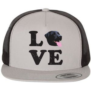 I Love My Black Lab Labrador Retriever Dog Tee Flat Bill Trucker Hat