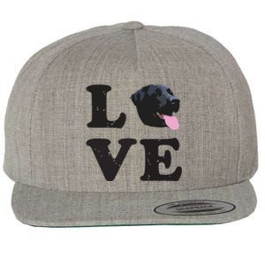 I Love My Black Lab Labrador Retriever Dog Tee Wool Snapback Cap