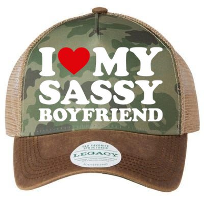 I Love My Sassy Boyfriend I Heart My Sassy Boyfriend Legacy Tie Dye Trucker Hat