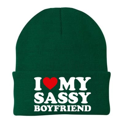 I Love My Sassy Boyfriend I Heart My Sassy Boyfriend Knit Cap Winter Beanie