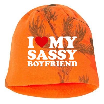 I Love My Sassy Boyfriend I Heart My Sassy Boyfriend Kati - Camo Knit Beanie