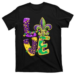 I Love Mardi Gras For Matching Family Fleur De Lis T-Shirt