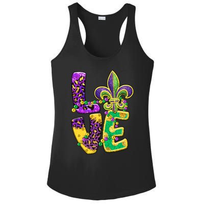 I Love Mardi Gras For Matching Family Fleur De Lis Ladies PosiCharge Competitor Racerback Tank