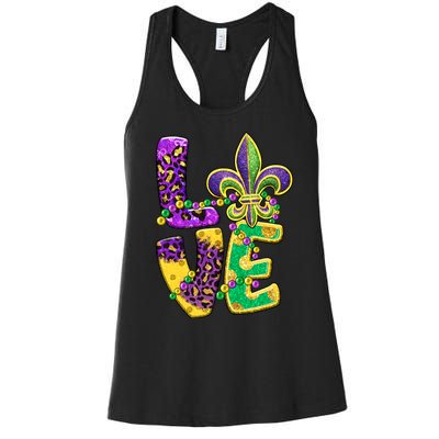 I Love Mardi Gras For Matching Family Fleur De Lis Women's Racerback Tank