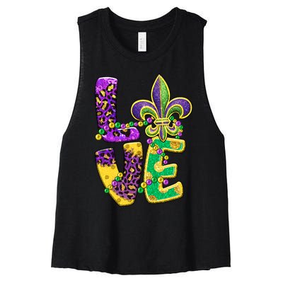 I Love Mardi Gras For Matching Family Fleur De Lis Women's Racerback Cropped Tank