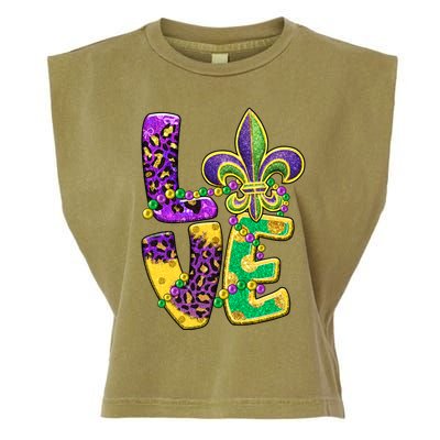 I Love Mardi Gras For Matching Family Fleur De Lis Garment-Dyed Women's Muscle Tee