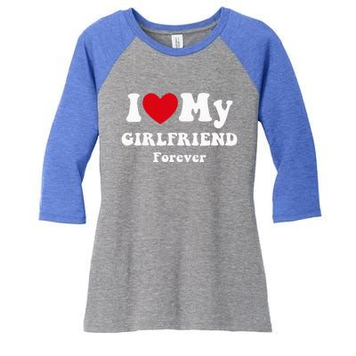 I Love My Girlfriend Women's Tri-Blend 3/4-Sleeve Raglan Shirt