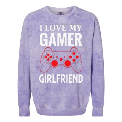 I Love My Gamer Girlfriend Gift Video Gaming Couple Colorblast Crewneck Sweatshirt