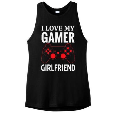 I Love My Gamer Girlfriend Gift Video Gaming Couple Ladies PosiCharge Tri-Blend Wicking Tank