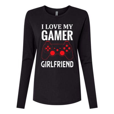 I Love My Gamer Girlfriend Gift Video Gaming Couple Womens Cotton Relaxed Long Sleeve T-Shirt