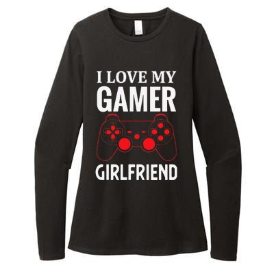 I Love My Gamer Girlfriend Gift Video Gaming Couple Womens CVC Long Sleeve Shirt