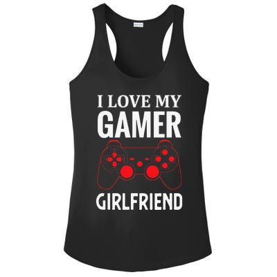 I Love My Gamer Girlfriend Gift Video Gaming Couple Ladies PosiCharge Competitor Racerback Tank