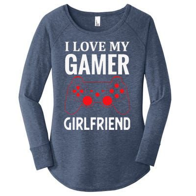 I Love My Gamer Girlfriend Gift Video Gaming Couple Women's Perfect Tri Tunic Long Sleeve Shirt