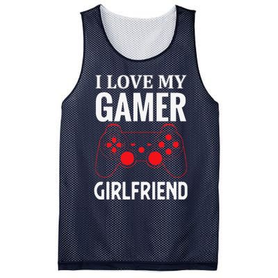 I Love My Gamer Girlfriend Gift Video Gaming Couple Mesh Reversible Basketball Jersey Tank