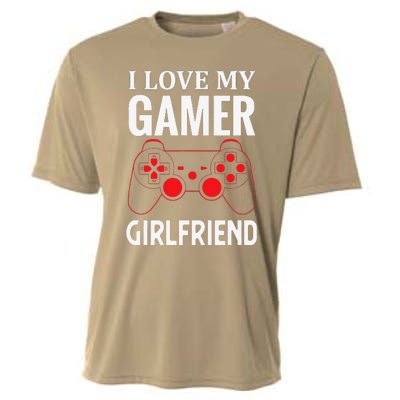 I Love My Gamer Girlfriend Gift Video Gaming Couple Cooling Performance Crew T-Shirt