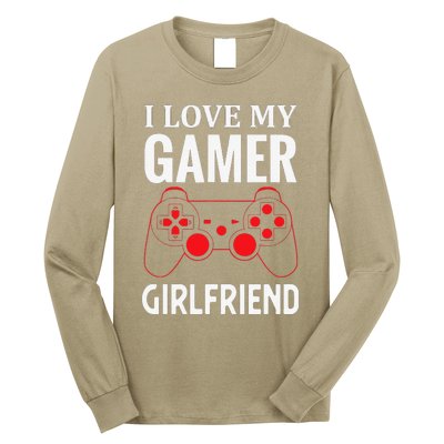 I Love My Gamer Girlfriend Gift Video Gaming Couple Long Sleeve Shirt