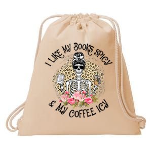 I Like My Books Spicy & My Coffee Icy Reader Reading Bookish Drawstring Bag