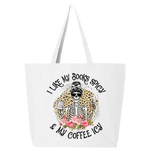 I Like My Books Spicy & My Coffee Icy Reader Reading Bookish 25L Jumbo Tote