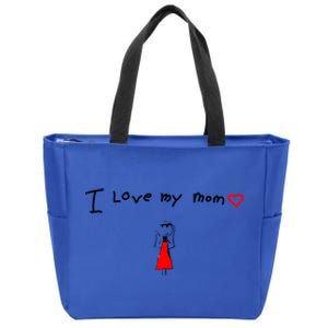 I Love My Mom Gift Zip Tote Bag