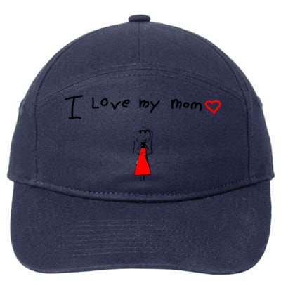 I Love My Mom Gift 7-Panel Snapback Hat