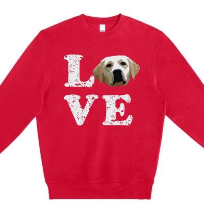 I Love My Yellow Lab Labrador Retriever Dog Tee Premium Crewneck Sweatshirt