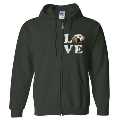 I Love My Yellow Lab Labrador Retriever Dog Tee Full Zip Hoodie