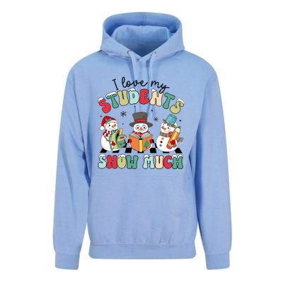 I Love My Student Snow Much Retro Christmas Teacher Holiday Gift Unisex Surf Hoodie