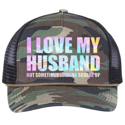 I Love My Husband But Sometimes I Wanna Square Up Retro Rope Trucker Hat Cap