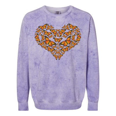 I Love Monarchs Butterfly Heart Gift Colorblast Crewneck Sweatshirt