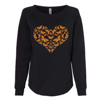 I Love Monarchs Butterfly Heart Gift Womens California Wash Sweatshirt