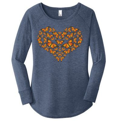 I Love Monarchs Butterfly Heart Gift Women's Perfect Tri Tunic Long Sleeve Shirt