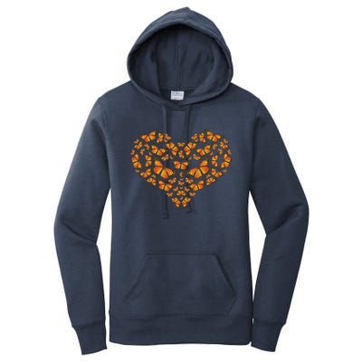 I Love Monarchs Butterfly Heart Gift Women's Pullover Hoodie