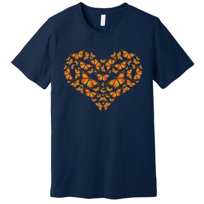 I Love Monarchs Butterfly Heart Gift Premium T-Shirt