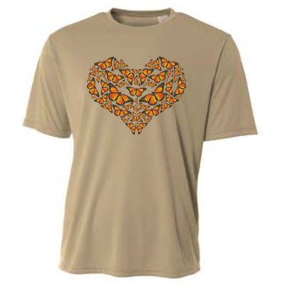 I Love Monarchs Butterfly Heart Gift Cooling Performance Crew T-Shirt