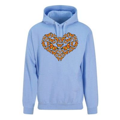 I Love Monarchs Butterfly Heart Gift Unisex Surf Hoodie