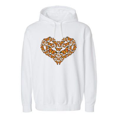 I Love Monarchs Butterfly Heart Gift Garment-Dyed Fleece Hoodie