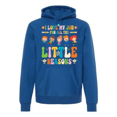 I Love My Job For All The Little Reason Kindergarten Teacher Gift Premium Hoodie